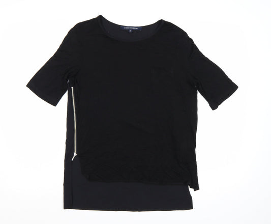 Additional front view of French Connection Women's Black XS Basic Zip T-Shirt