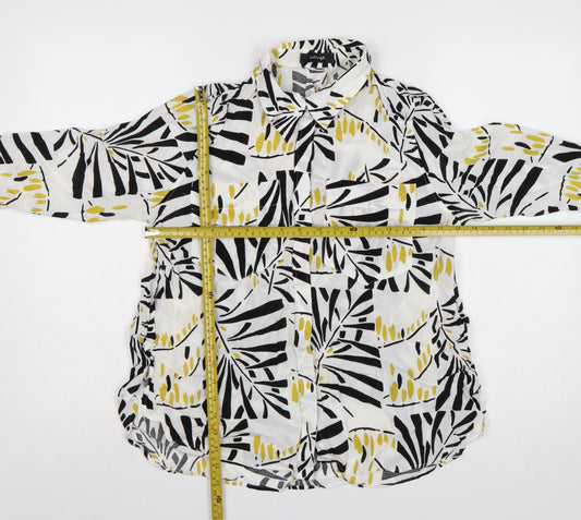 Autograph Women Multicoloured UK 12 Geometric Cupro Button-Up Blouse