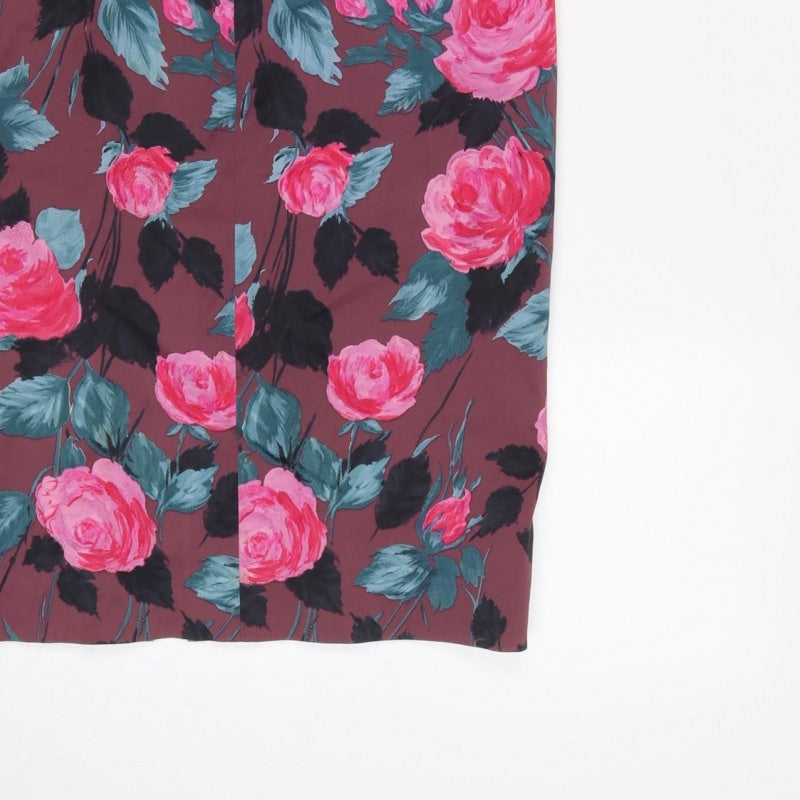 Karen Millen Women Multicoloured Size 10 Floral Strapless Bodycon Dress