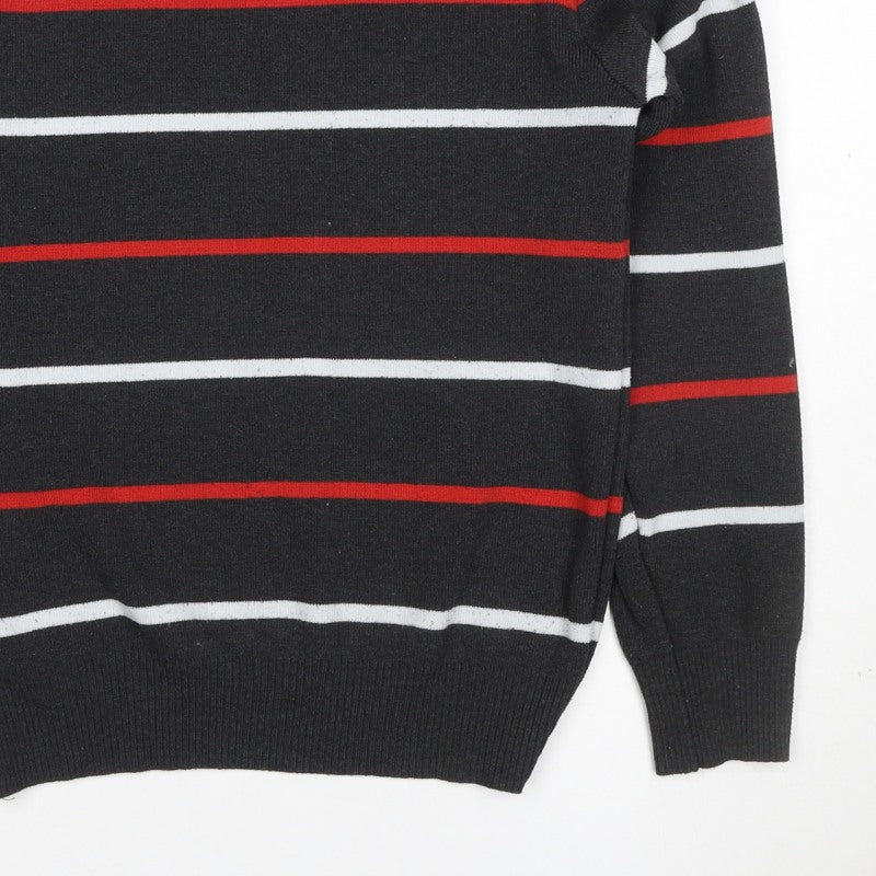 Additional view of S'WEST unisex adults black l striped crew neck knit jumper