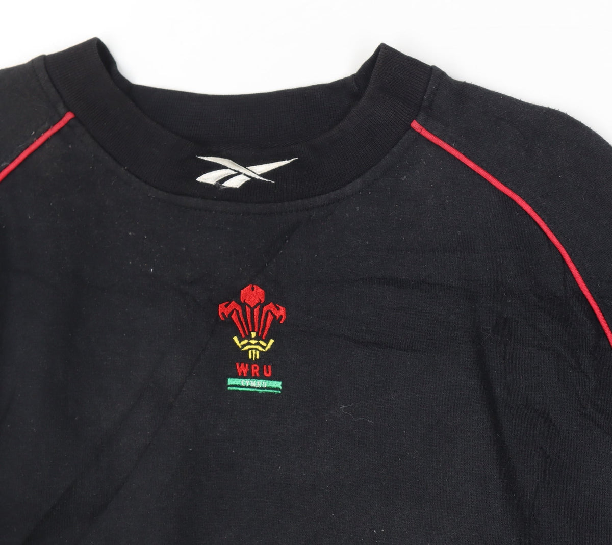 Reebok Men’s Black XL Wales Rugby WRU Crew Neck Sweatshirt