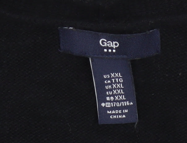 Gap Women’s Black Open Knit Cardigan 2XL Long Sleeve Cotton Blend