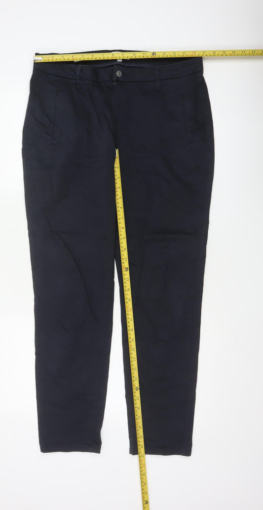 Selected Femme Unisex Blue Size 42 Tapered Chino Stretch Trousers