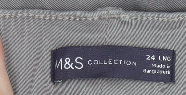 Marks & Spencer Women’s Grey Size 24 Long Cargo Tapered Belted Trousers