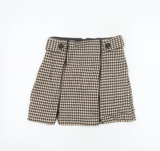 Topshop Women’s Multicoloured Check Tweed Skort Petite UK 8 High Rise