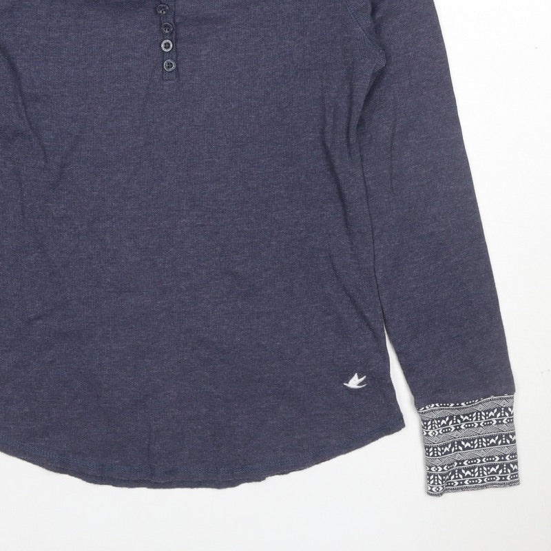 SoulCal & Co Women’s Blue Size 12 Henley Jersey Long Sleeve T-Shirt
