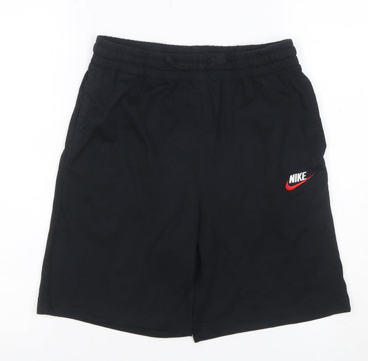 Additional front view of Nike Teens Black XL Athletic Drawstring Shorts Logo Pockets