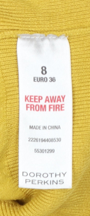 Additional view of Dorothy Perkins Women Yellow UK 8 V-Neck Long Sleeve Knit Jumper