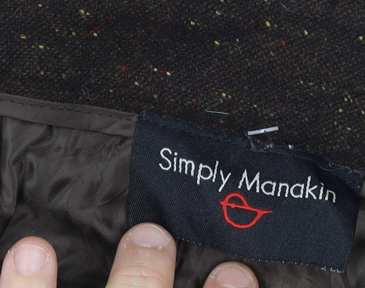 Simply Manakin Women’s Brown Size 8-10 Wool Blend Flared Lined Trousers