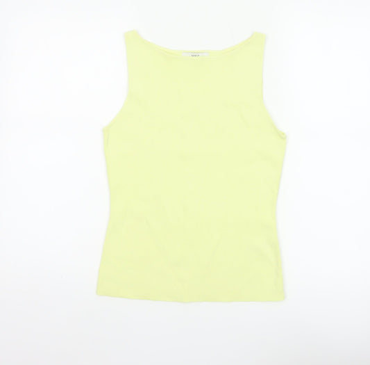Marks & Spencer Women Yellow M Slim Fit Scoop Neck Lightweight Knit Tank Top