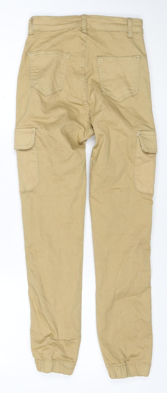 Denim Wise Women’s Beige Size 6 Tapered Cargo Stretch Jeans