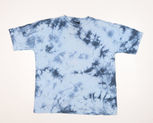Additional front view of ASOS DESIGN Women Blue UK 10 Basic Tie Dye Cotton T-Shirt