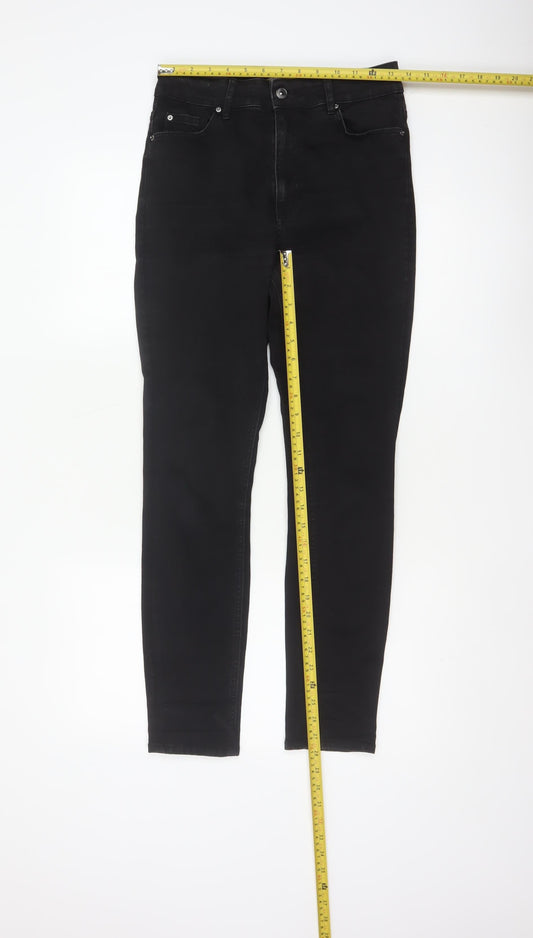H&M Women’s Black UK 12 High Rise Skinny Stretch Jeans