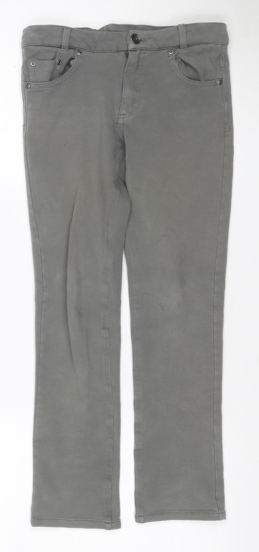 Back view of iDO Teens Grey, size 32, Straight Jeans 5-Pocket Mid Rise