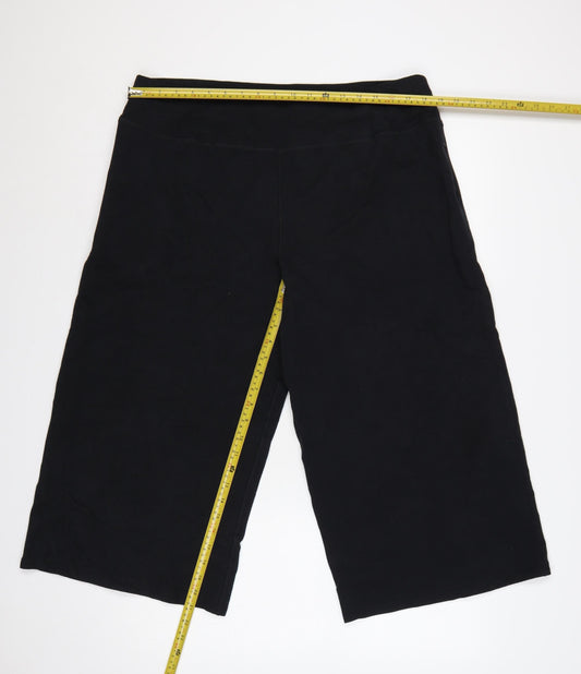 Marks and Spencer Women’s Black UK 18 Cropped Wide-Leg Trousers
