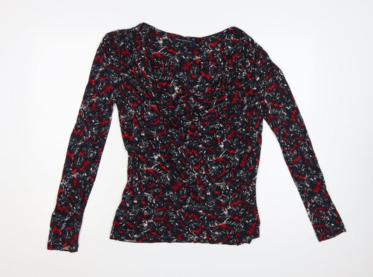Additional front view of French Connection Women Multicoloured S Cowl Neck Long Sleeve Blouse