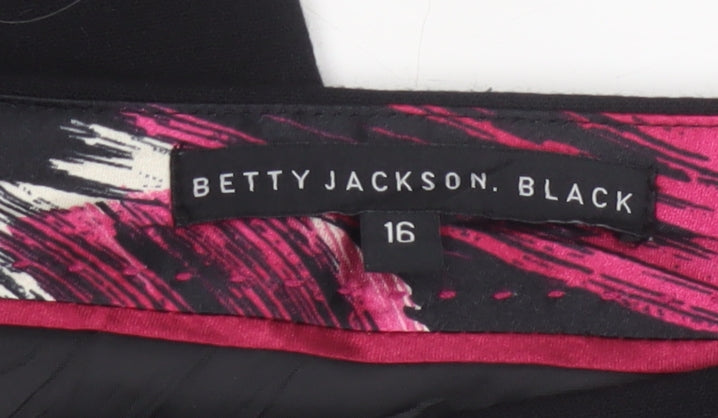 Additional view of Betty Jackson Black Women’s Black UK 16 High Waist Wide-Leg Dress Trousers