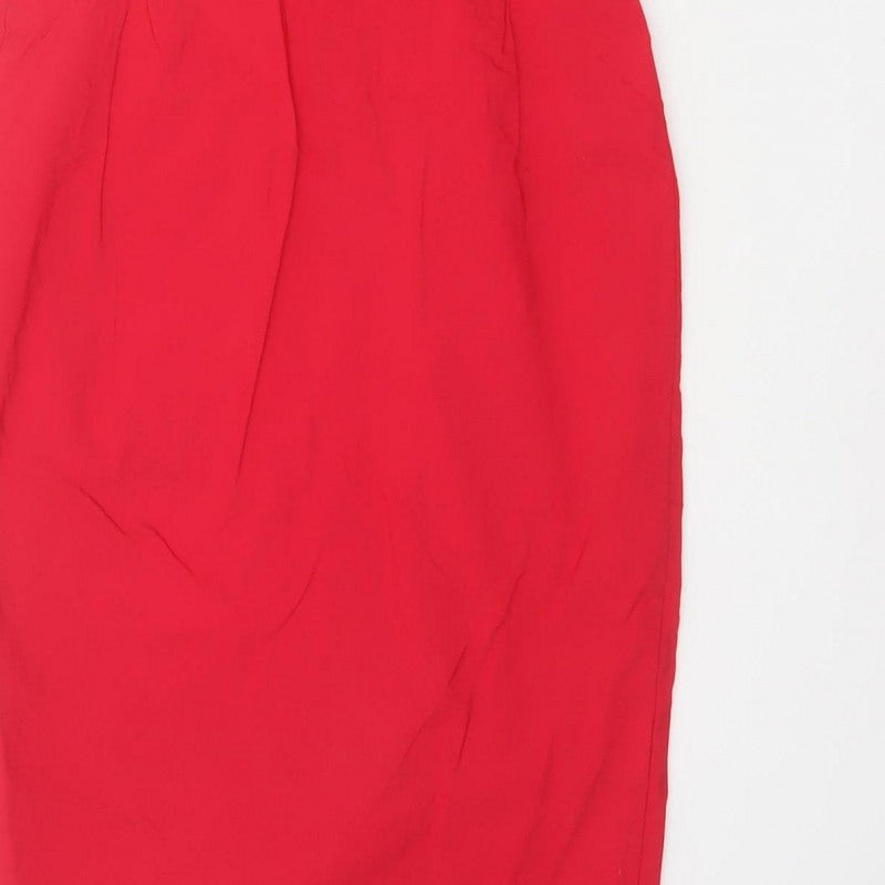 Androse Women Red UK 14 Bodycon Knee Dress Ruffle V-Neck Party