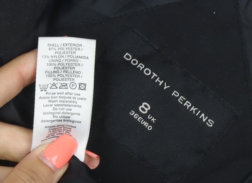 Dorothy Perkins Women Black Size 8 Padded Zip Puffer Waistcoat