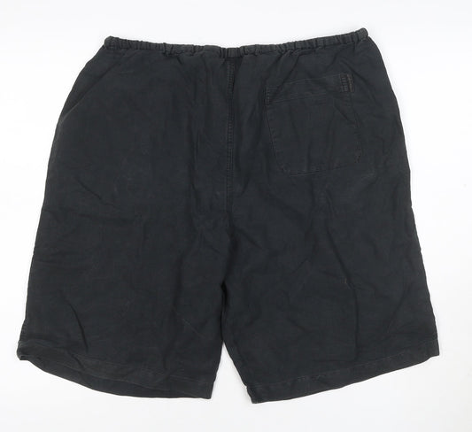 Calvin Klein Men’s Black L Cotton Drawstring Elastic Waist Shorts