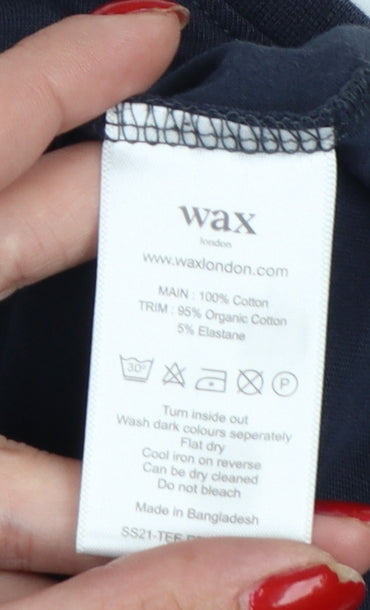 Wax London Men's Blue M Classic Crew Neck Cotton T-Shirt