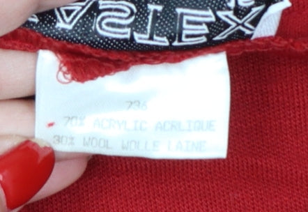 Eastex Women Red UK 16 Fit & Flare Knit Cowl Neck Wool Dress