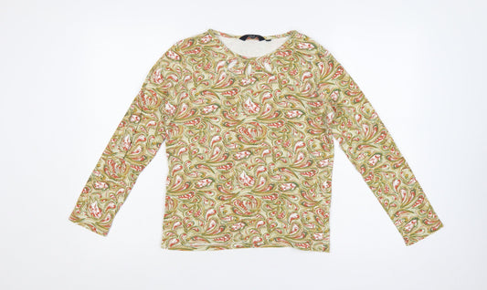 Isle Essentials Women Multicoloured S Paisley Keyhole Long Sleeve Top