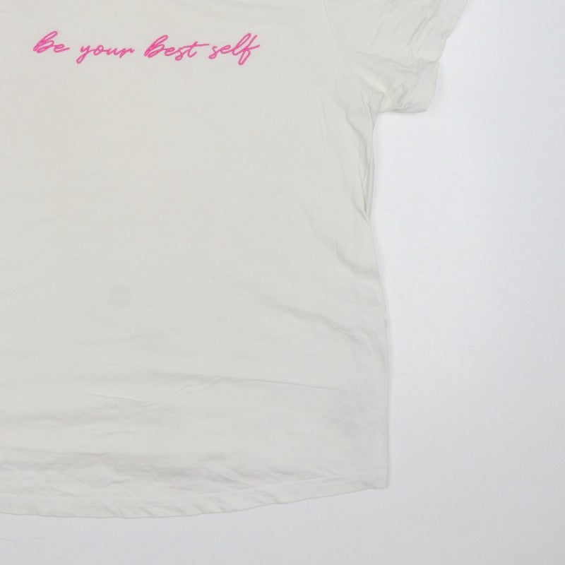 New Look Women White UK 10 Maternity Quote Jersey T-Shirt