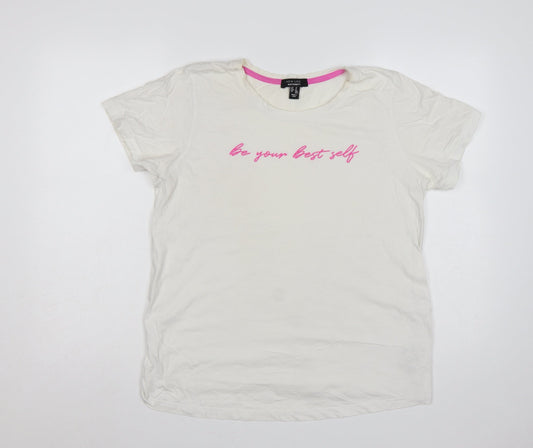 New Look Women White UK 10 Maternity Quote Jersey T-Shirt