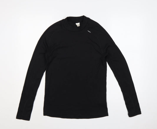 Back view of Wedze Men Black S Thermal Ski Base Layer Long Sleeve Top
