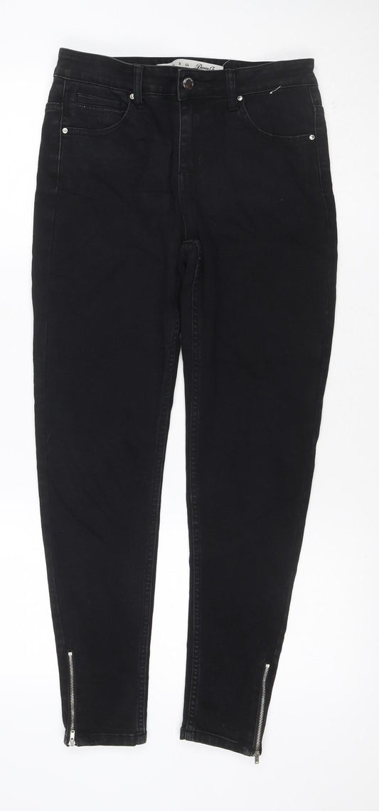 Denim Co. Women’s Black UK 12 Skinny Stretch Jeans Ankle Zip