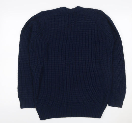 P.G. Field Men’s Blue M Chunky Knit V-Neck Pullover Jumper