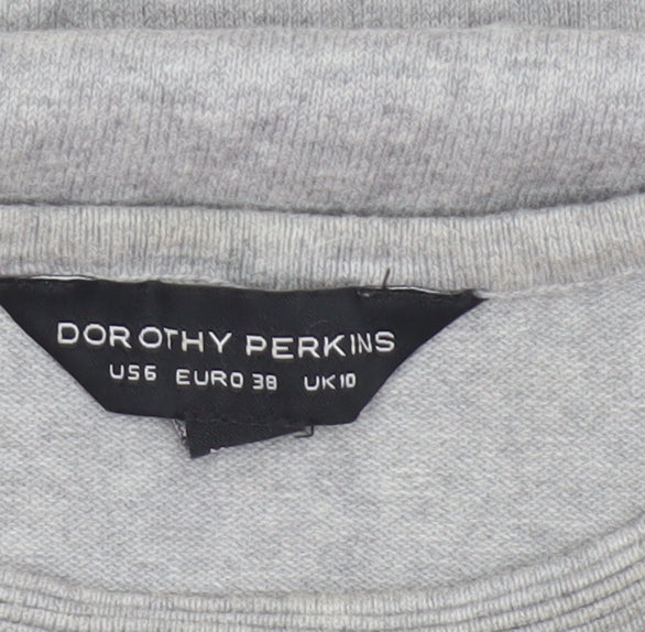 Dorothy Perkins Women Grey Lace Hem Knit Pullover Jumper UK 10