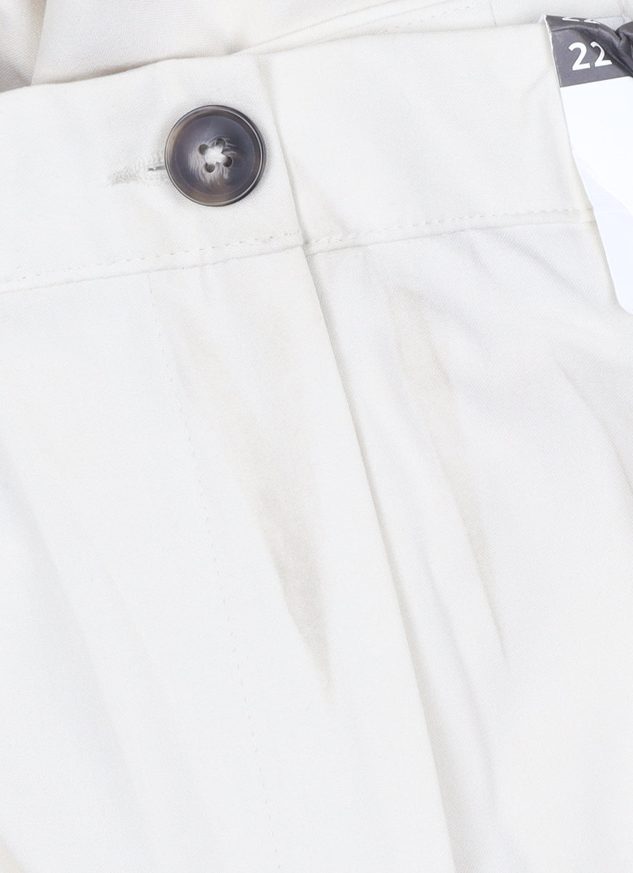 Marks and Spencer Women Ivory UK 22 Wide-Leg Smart Trousers