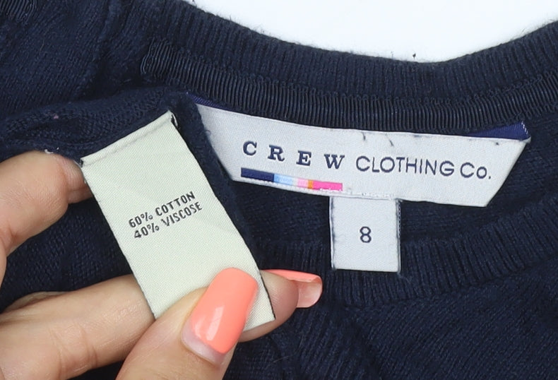 Crew Clothing Co. Women’s Navy Size 8 Button Cardigan Balloon Sleeve