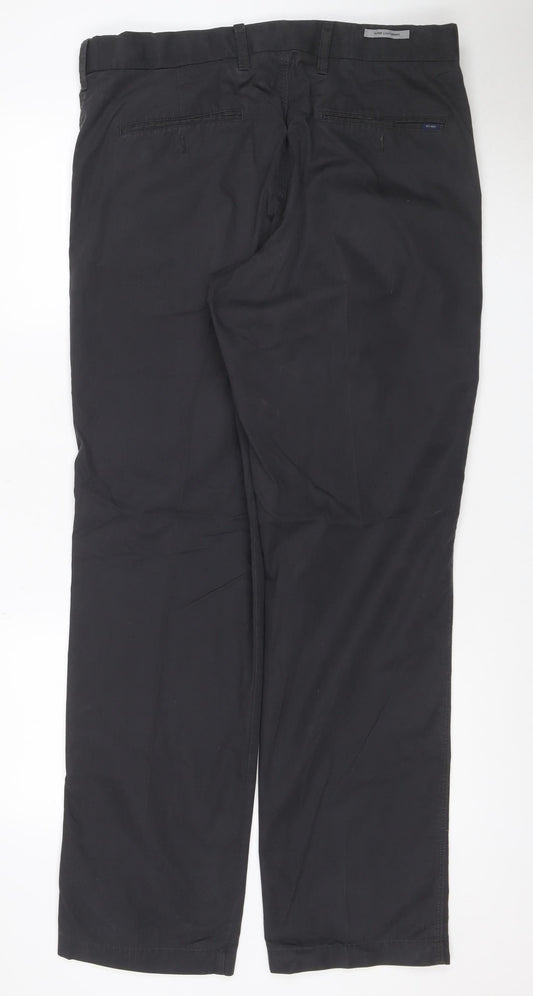 Marks and Spencer Blue Harbour Men's Black 36W 33L Chino Trousers