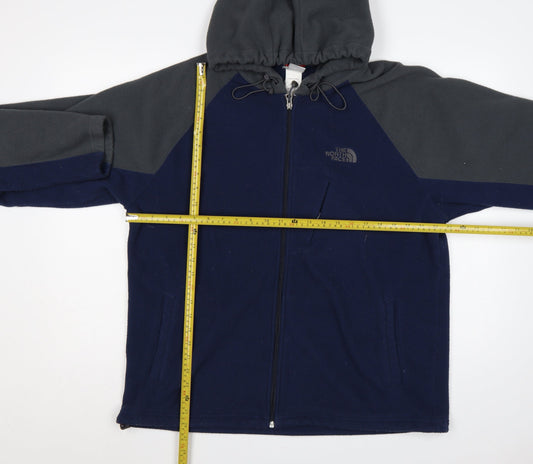 The North Face Men’s Blue Grey L Hooded Full Zip Fleece Jacket