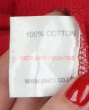 Additional view of Lewmi Teens Red S Basic Cotton Roll Neck Long Sleeve T-Shirt