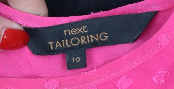 Next Tailoring Women Pink Black UK 10 Pencil Dress Flutter Sleeve