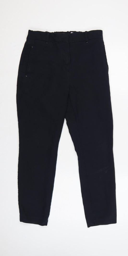 Next Women’s Navy Size 10 Tailored Straight Dress Trousers Elastic Waist
