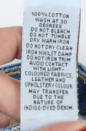 Boohoo Blue Women’s UK 12 High Rise Mom Jeans 100% Cotton