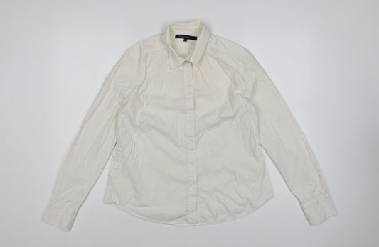 Additional front view of French Connection Women Ivory, size 16, Classic Long Sleeve Shirt