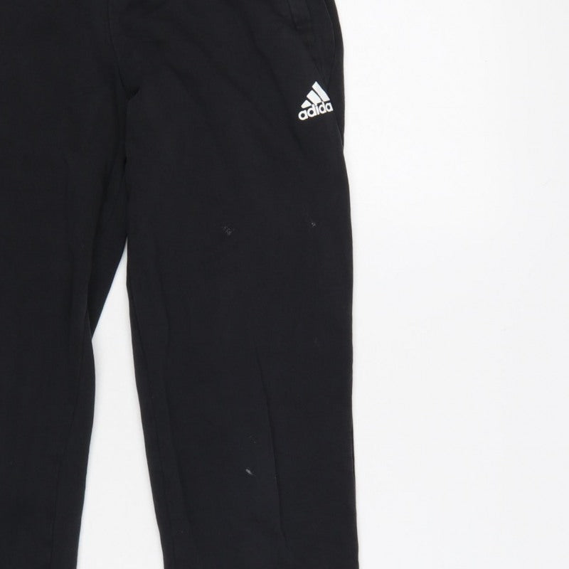adidas Women’s Black UK 8 Jogger Sweatpants Logo Elastic Waist