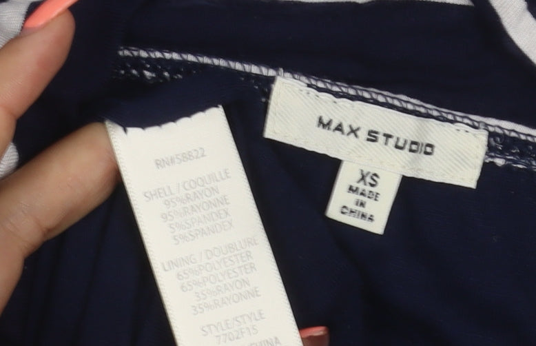 Max Studio Women’s Multicoloured Striped Bodycon Strapless Dress XS