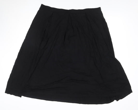Additional front view of ASOS Women’s Black UK 22 Plus Midi A-Line Stretch Skirt