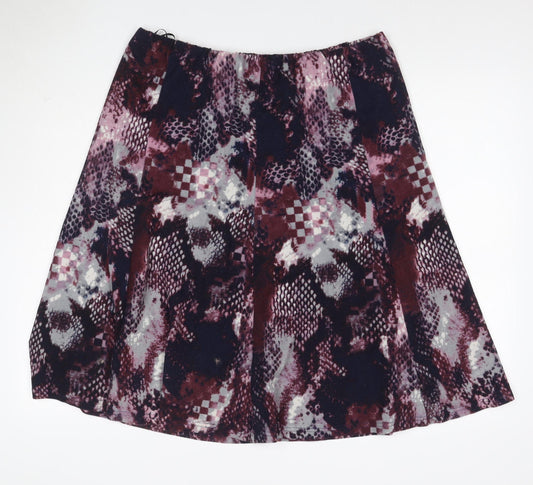 Anna Rose Women Multicoloured UK 18 A-Line Knee Length Animal Print Skirt