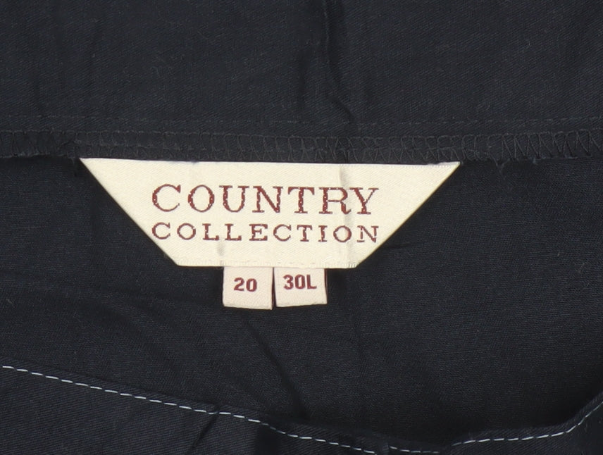 Country Collection Women’s Navy UK 20 Long A-Line Cotton Button Skirt