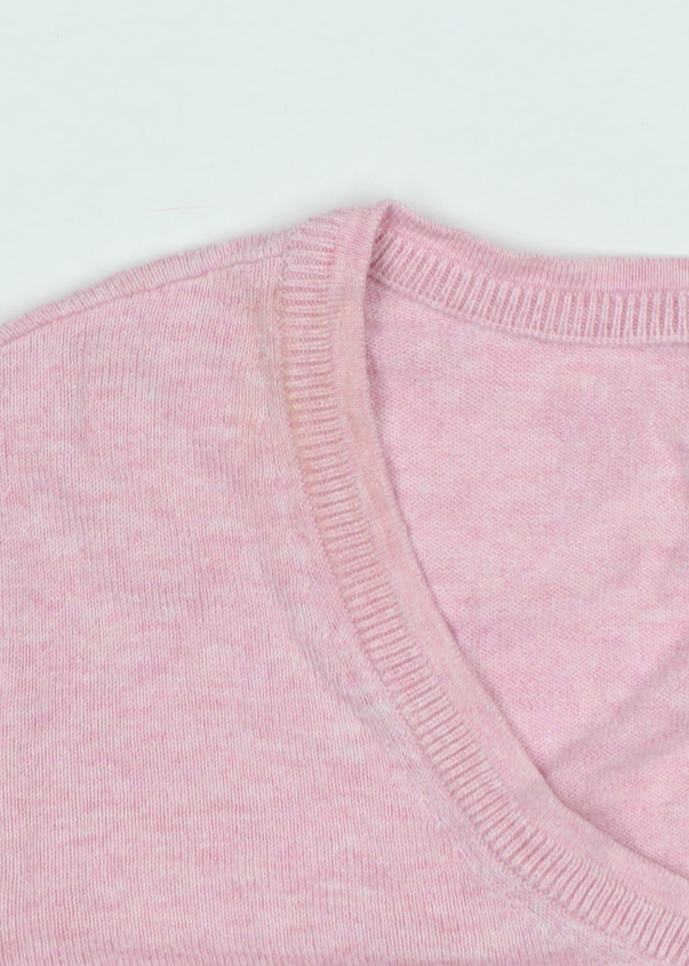 edc by Esprit Women’s Pink M V-Neck Long Sleeve Cotton Blend Jumper