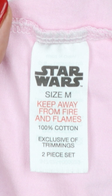 Star Wars Women's Pink M Grogu Graphic Cotton Pyjama T-Shirt Set