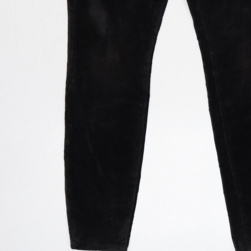 Lands' End Women Black UK 12 Tapered Velvet Trousers